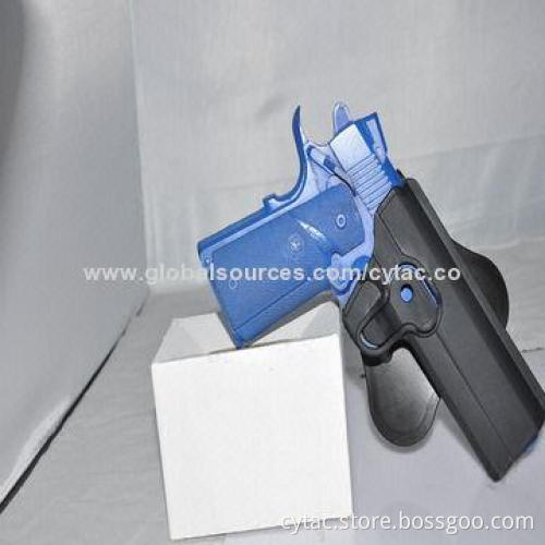 1911 pistol holster, polymer, designed with release button, soft silicone paddle